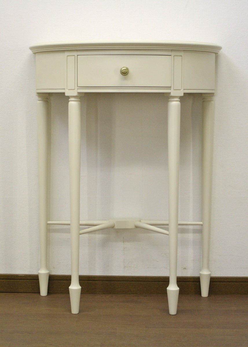 コンソールテーブル 半円 アンティーク ホワイト 木製 クラシック 白