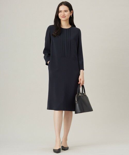 セットアップ対応・洗える】トリアセダブルクロス ワンピース （ロング