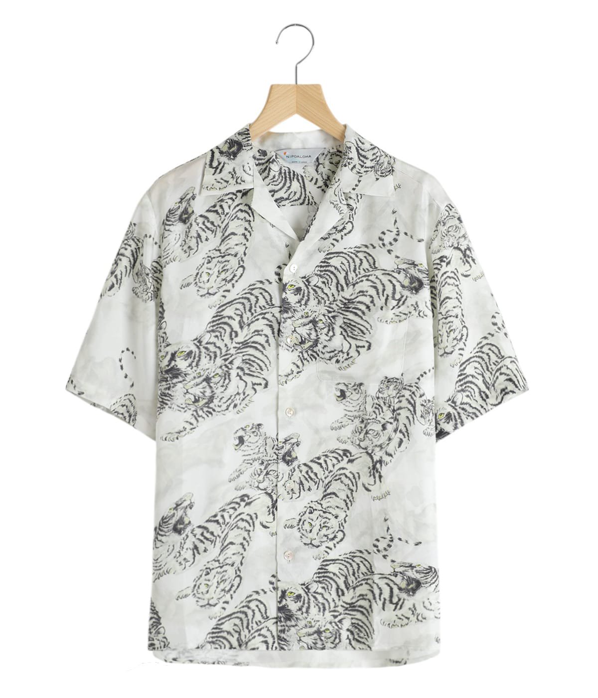 SILK CUPRO SHORT SLEEVE ALOHA SHIRT(百虎) | NIPOALOHA(ニポアロハ