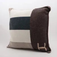 エルメス クッション ウール×カシミヤ ブラウン A3343204｜中古