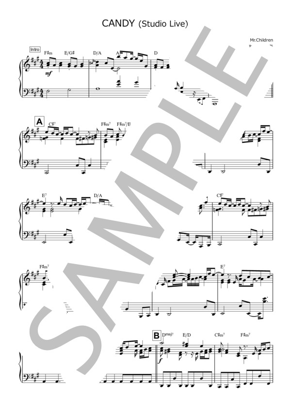 楽譜】CANDY / Mr.Children-楽譜 - / Mr.Children (ピアノソロ / 中