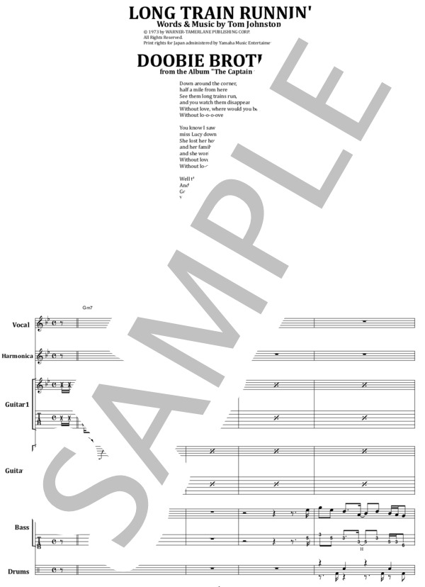 楽譜】THE DOOBIE BROTHERS / ロング・トレイン・ランニン バンド
