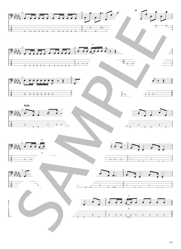 楽譜】スケボー泥棒！ / サバシスター (エレキベース / 初〜中級