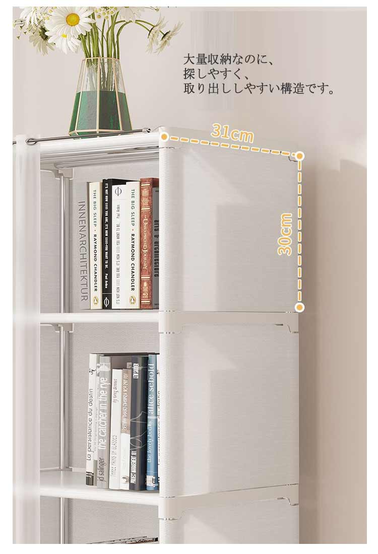 楽天市場】本棚 扉付き 6段 書棚 漫画 ラック 5段 コミック コミック