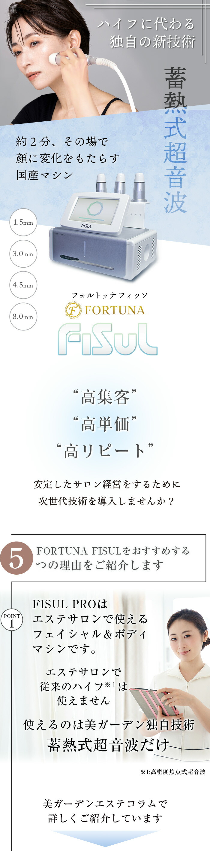 楽天市場】【FORTUNA FISUL】 業務用エステマシン 蓄熱式超音波 1.5mm