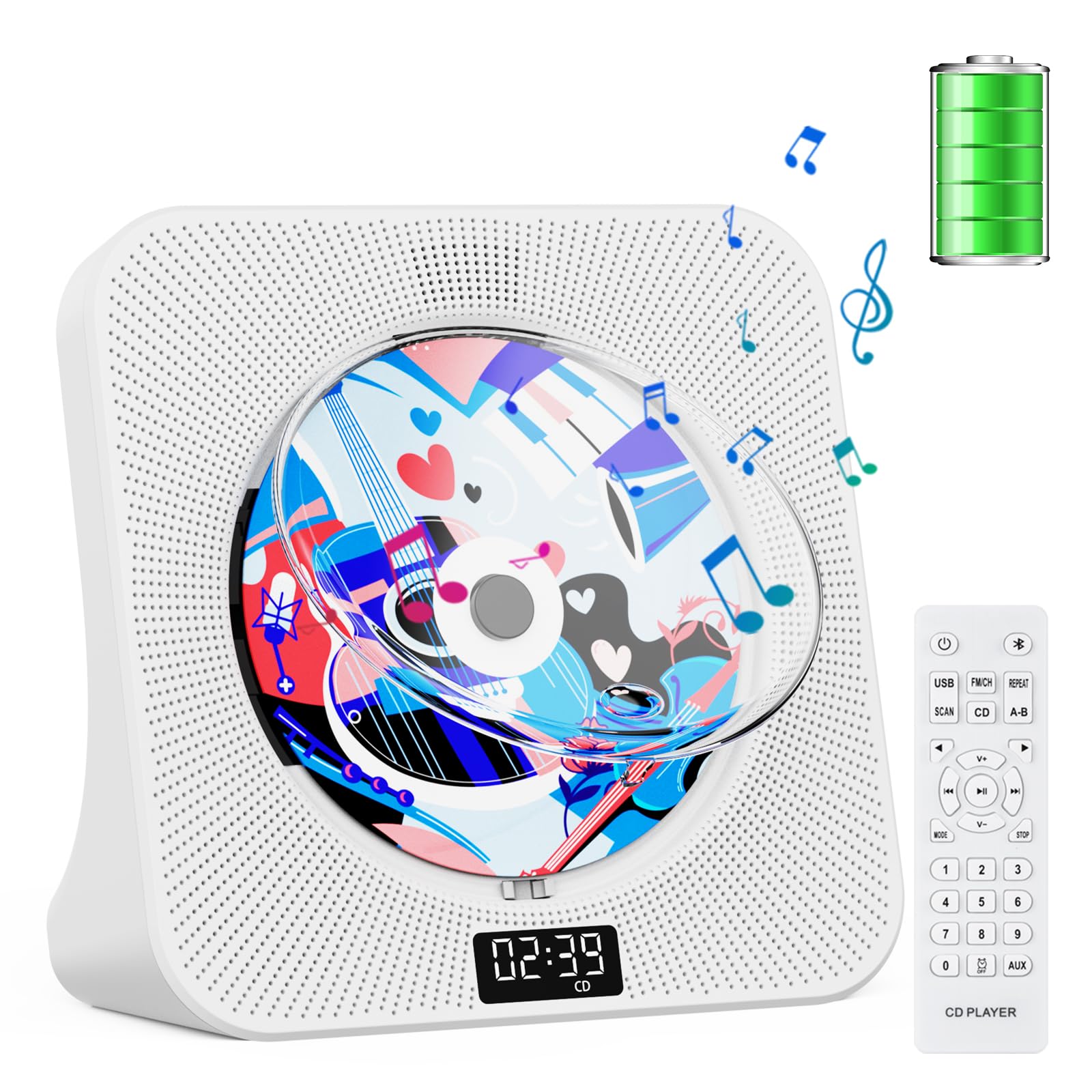 楽天市場】革新モデル新発売○ CDプレーヤー 卓上置き式 Bluetooth受信