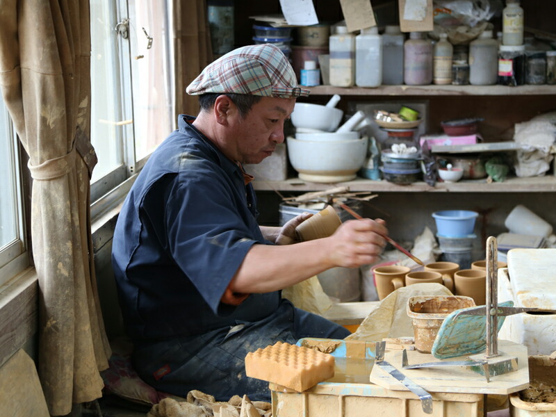 美品！小石原焼の陶器製花瓶 グレー 青 茶　ヤママル窯 美品！小石原焼の陶器製花瓶 グレー 青 茶 ヤママル窯 メーカー,小石原焼-