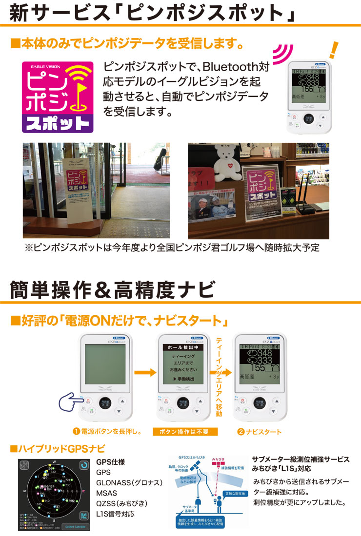 楽天市場】GPS ゴルフナビ レコーダー イーグルビジョン ez plus4 EV