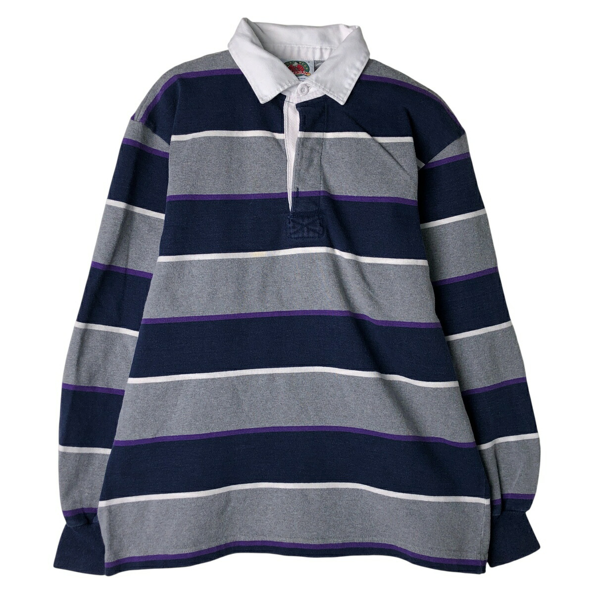 古着 バーバリアン BARBARIAN ボーダー柄 長袖 ラガーシャツ カナダ製