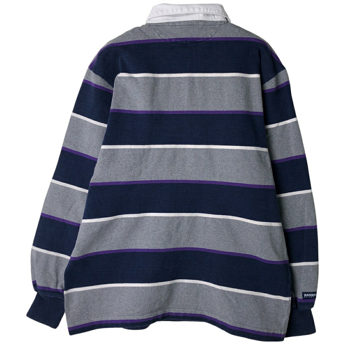 古着 バーバリアン BARBARIAN ボーダー柄 長袖 ラガーシャツ カナダ製