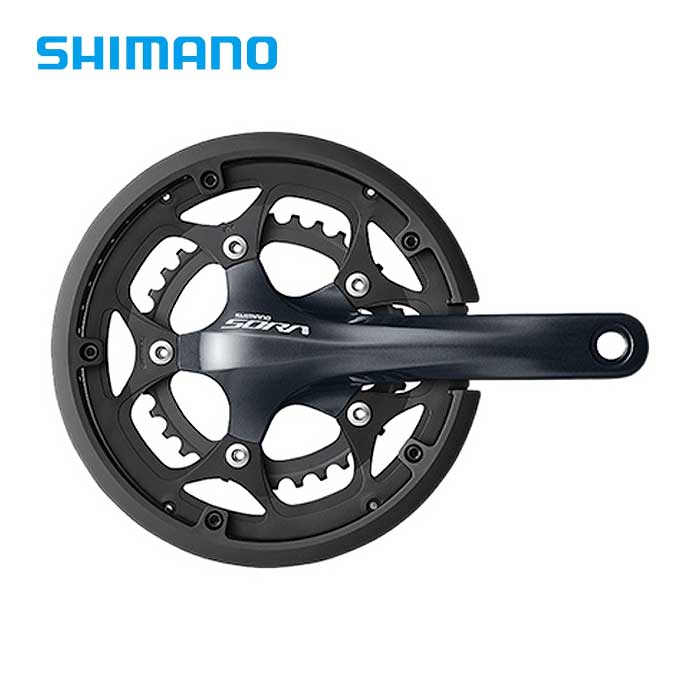 楽天市場】FC-R3000 クランクセット チェーンガード付 自転車 9段 SORA