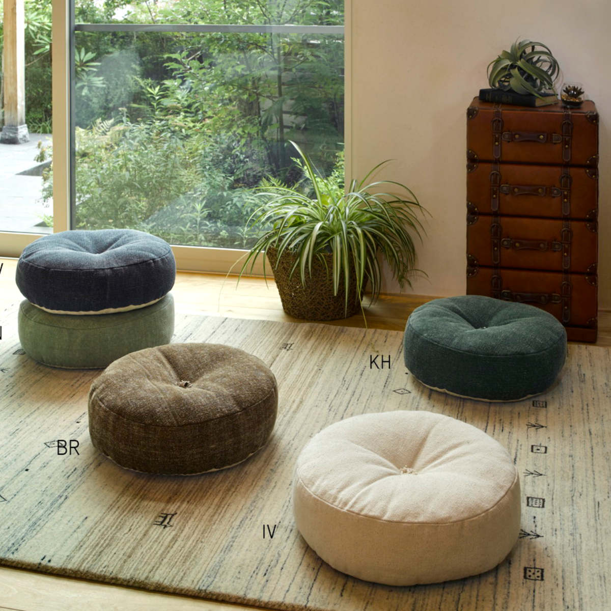 楽天市場】クッション 座布団 インド綿フロアラウンドクッション 直径