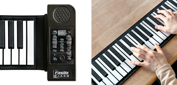 楽天市場】ピアノ 電子ピアノ コンパクト 61鍵盤 ロールアップピアノ