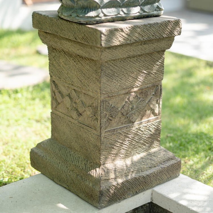 石製土台 台座 ストーンカービングスタンド LOTUS / 高さ50cm【54271