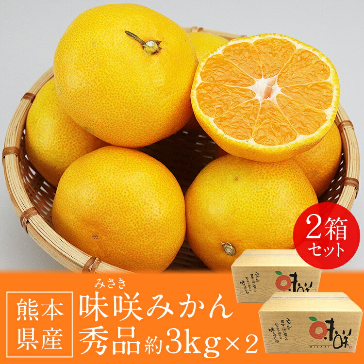 みかん 6kg (3kg×2箱) 味咲みかん 品種おまかせ 秀品 熊本県産 植木町