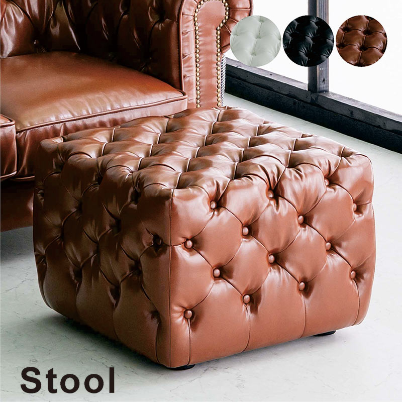 楽天市場】スツール アンティーク オットマン 正方形 55cm 白 ホワイト