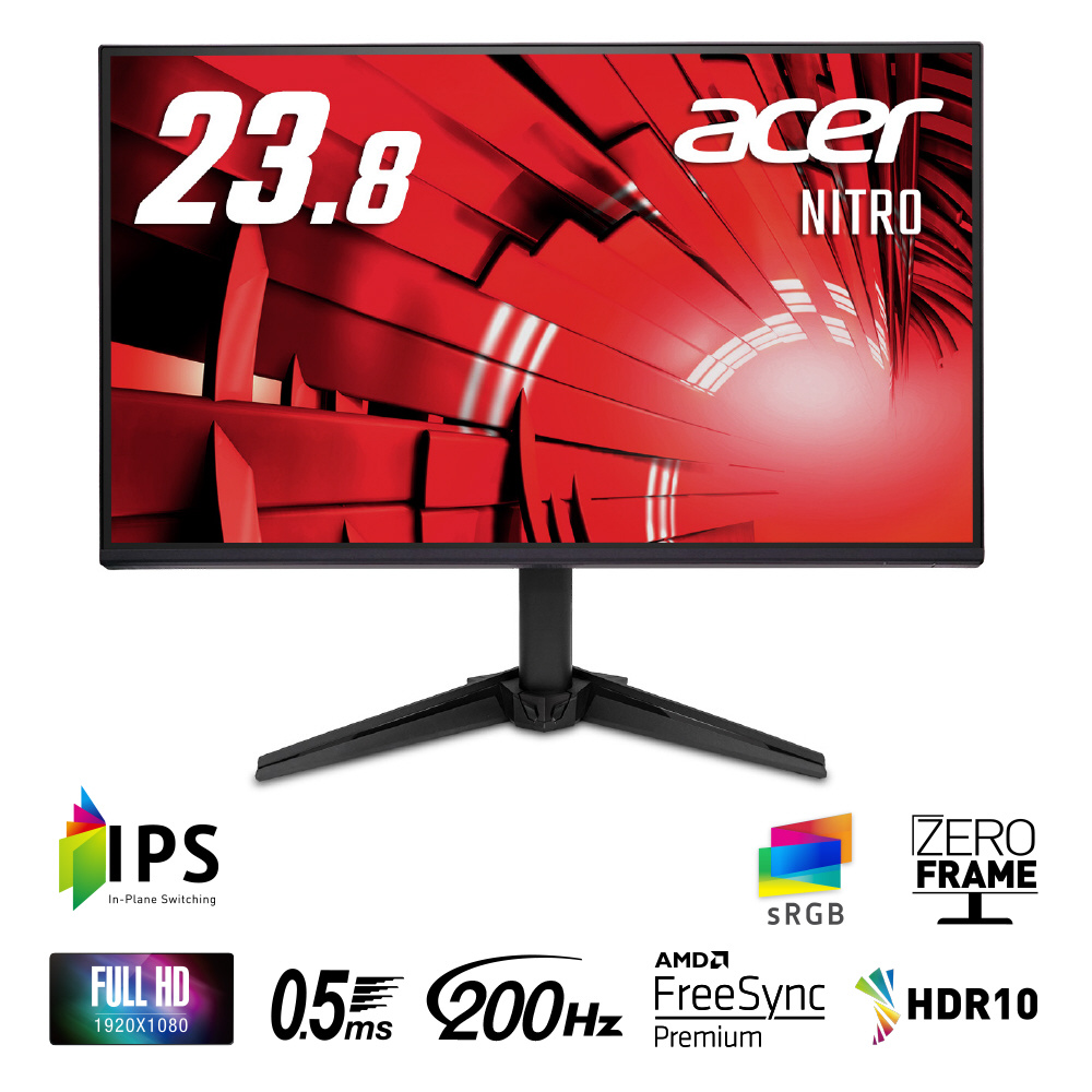 QG241YX1bmiipx ゲーミングモニター Nitro QG1 ブラック ［23.8型