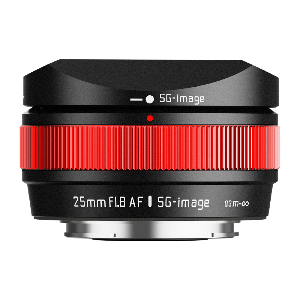 SG-image AF 25mm F1.8 Type II ソニーEマウント APS-C レッド