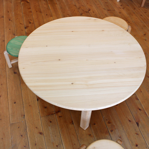 丸 ローテーブル 円卓 100 四本脚 シンプル 木製 無垢 ちゃぶ台 丸座卓