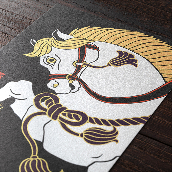 ハガキ/ポストカード｜紙シリーズ｜ポストカード 白馬柄(80014006