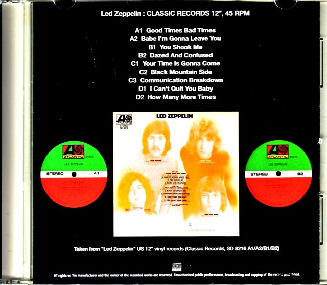 Led Zeppelin レッド・ツェッペリン/I US Vinyl Records Edition