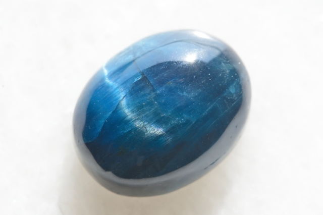 ブルーアパタイト キャッツアイ【15】ルース・カボション（22×17.5mm）