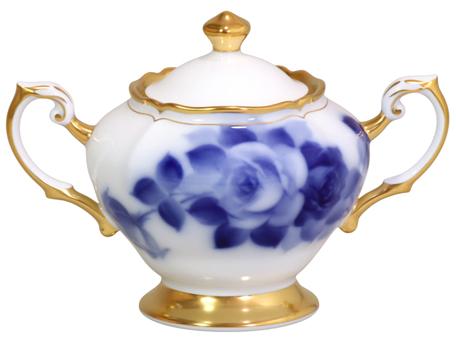 手描き】ブルーローズ（8011） 17cmケーキ皿