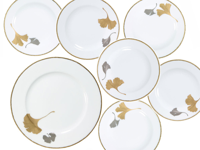 金白金蝕銀杏 プレートセット（7ピース）