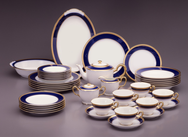 瑠璃片葉金蝕 20cmデザート皿