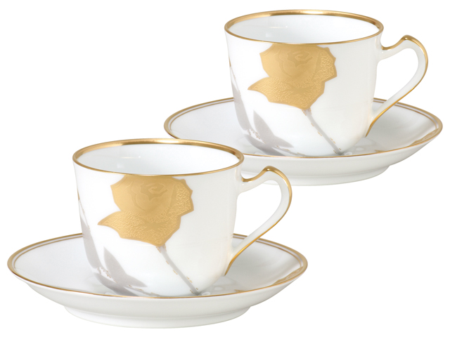金蝕バラ コーヒーカップ＆ソーサーペアセット