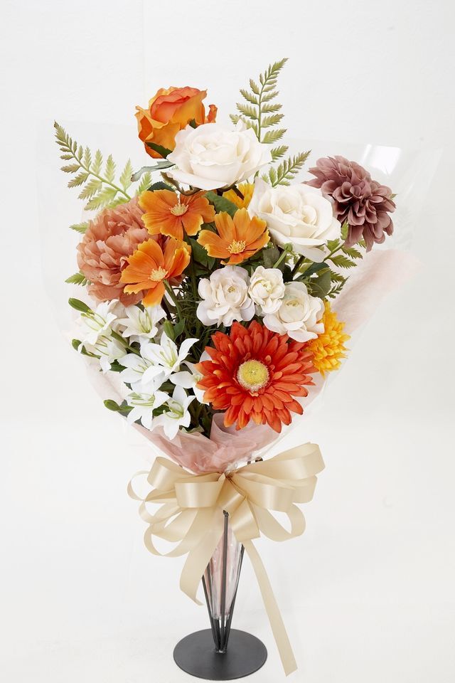 贈答・贈呈用花束・造花花束・花束ギフト】バラとダリアとガーベラの