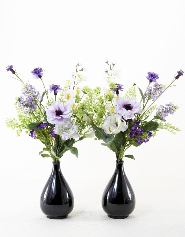 お墓・仏壇用 造花の仏花・供花】トルコキキョウとアネモネの仏花