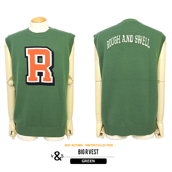 rough&swell［ラフアンドスウェル］BIG R VEST/ニットベスト【2024年秋冬】
