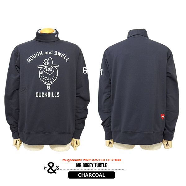 ラフアンドスウェル ゴルフ オフタートルネック ネイビー フリース素材