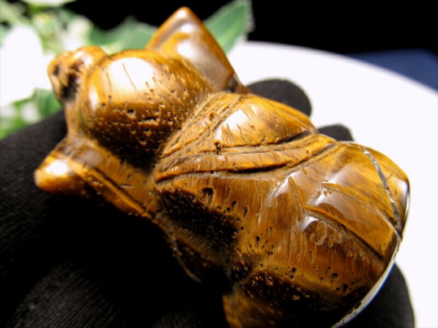 タイガーアイ ガネーシャ 彫刻置物 1個売り 重さ約35g-50g 繊細な