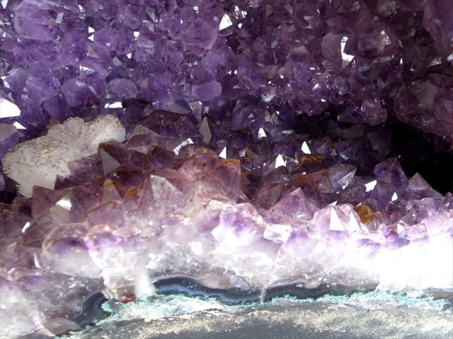 透明&濃いパープル アメジスト ドーム アメジストカペーラ 高さ 25.5cm