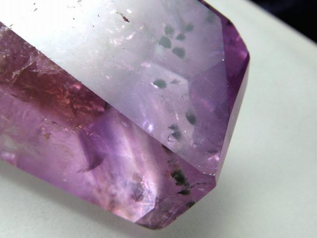 星状ロマネシュ鉱入り!超透明! 不定形 アメジスト ポリッシュ 原石置物