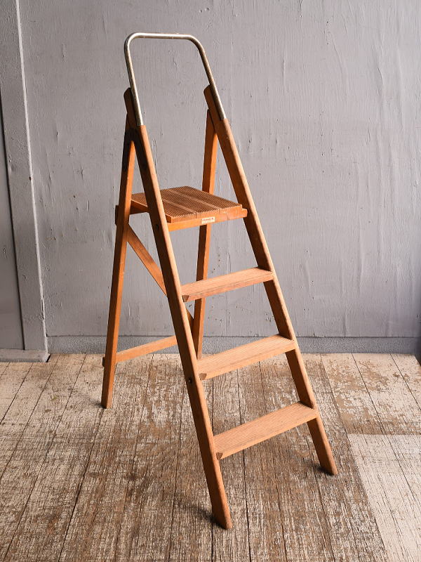 イギリス アンティーク ステップラダー 脚立 ディスプレイ 12050