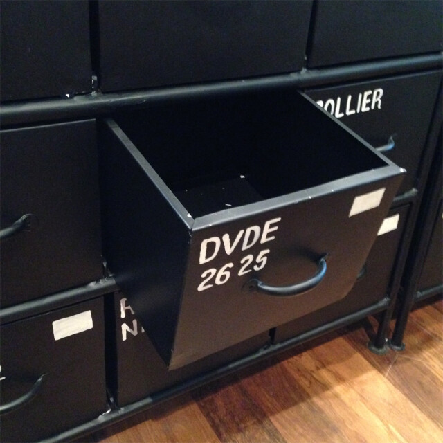 チェスト 黒 ブラック スチール インダストリアルテイスト