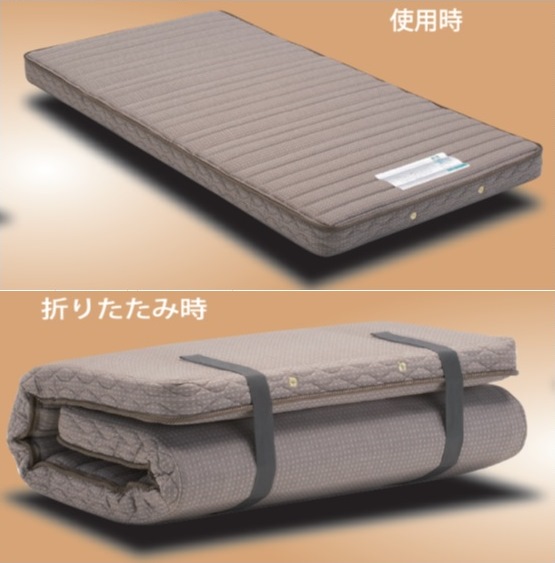 三つ折り可能なスプリングマットレス 「ラクネスーパー プレミアムSS