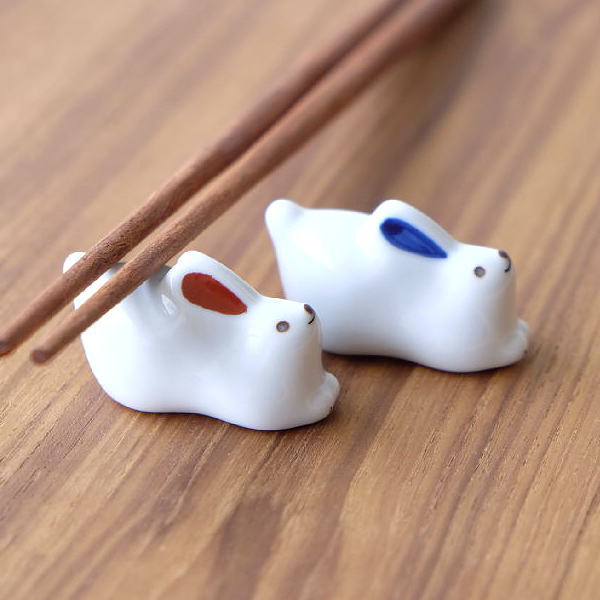 箸置き 置物 うさぎ オブジェ ペア かわいい おしゃれ ミニ 磁器