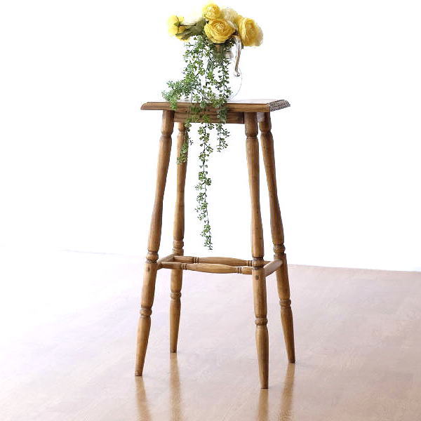 花台 パイン無垢材 木製 無垢材 フラワースタンド スリム 玄関