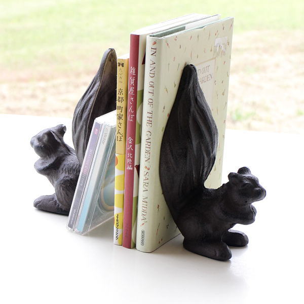 ブックエンド おしゃれ アンティーク リス 本立て ブックスタンド