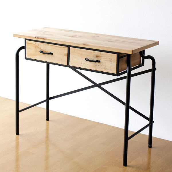 コンソールデスク おしゃれ コンソールテーブル アイアン ウッド 天然