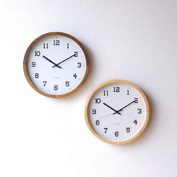 掛け時計 壁掛け時計 おしゃれ 木製 天然木 無垢材 静音 静か スイープ