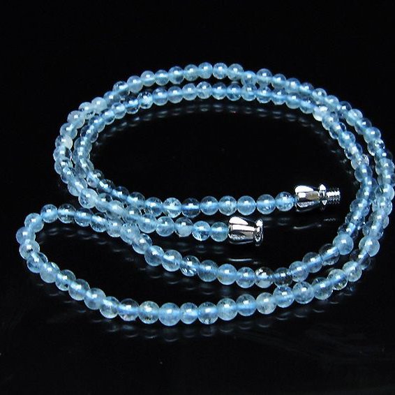 パワーストーン 天然石 アクアマリンネックレス 3mm [T556-3610]