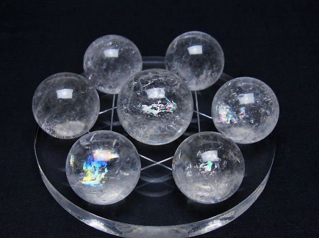 パワーストーン 天然石 ヒマラヤ水晶丸玉七星陣 25mm [T602-2667]
