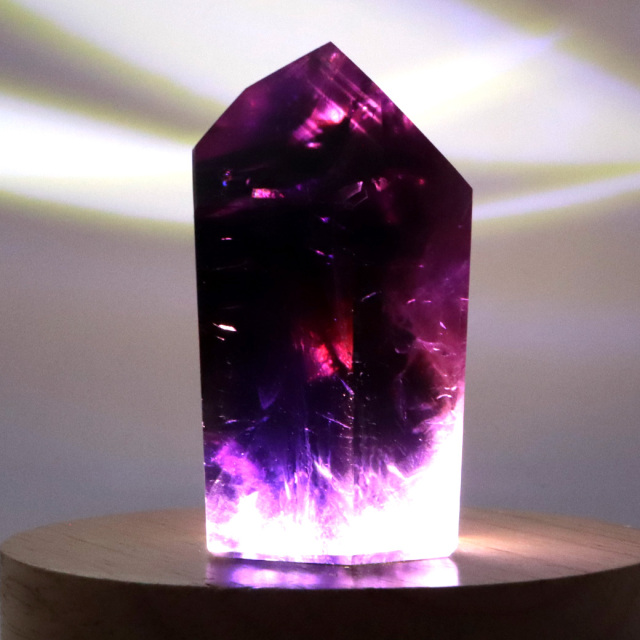アメジスト 六角柱 ポイント LEDライト付き 1点もの ブラジル バイーア