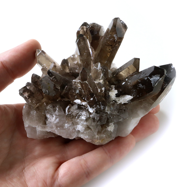 スモーキークォーツ クラスター 天然石 水晶 原石 煙水晶 置き物 344g