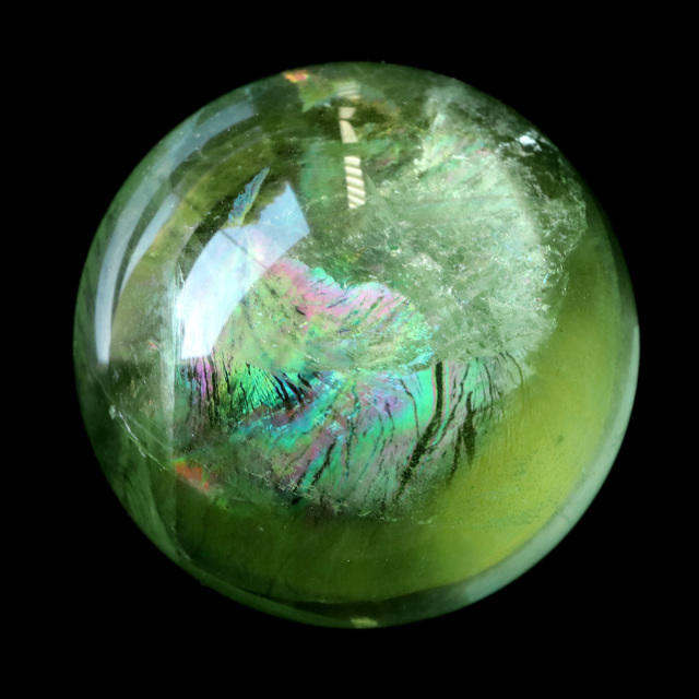 グリーン フローライト AAAAA 丸玉 直径 約43mm 虹入り レインボー